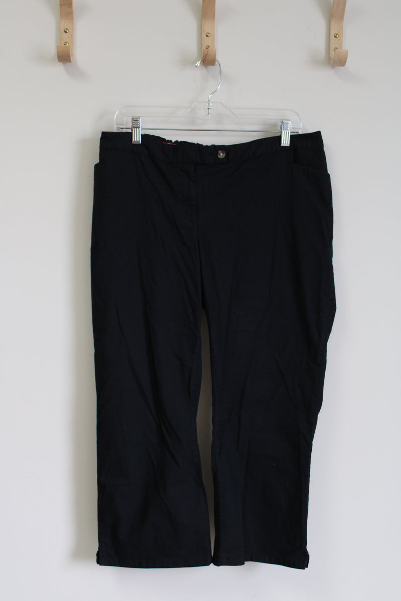 Counterparts Womens 24W Black Stretch Crop Capris Pants Pull On