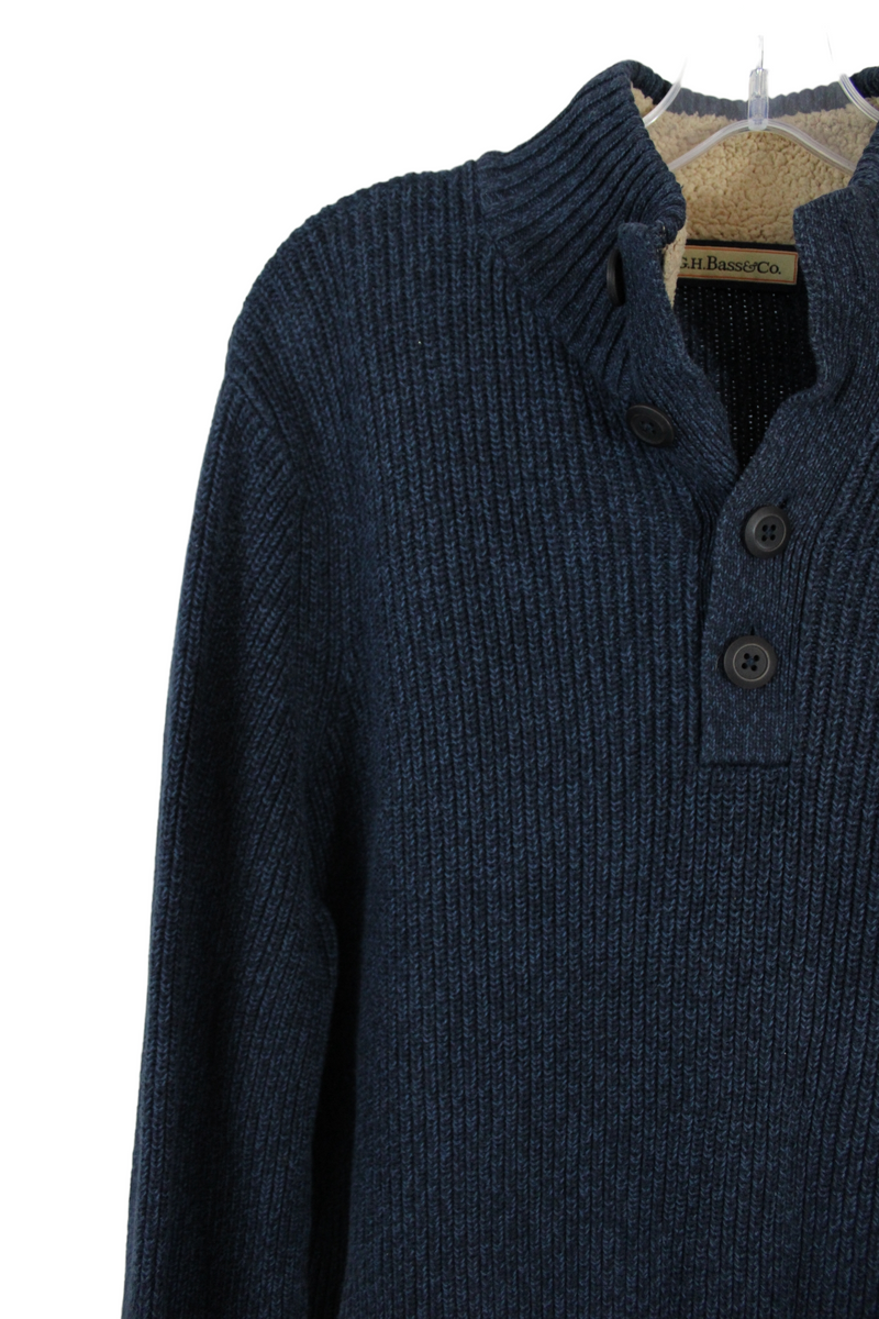 G.H. Bass & Co. Mens Mountain Wash Pullover Sweater, Blue, Medium 