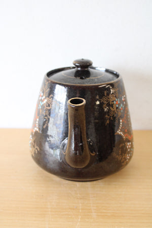 Vintage Hand Painted Brown & Gold Designed Teapot