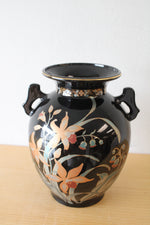 Vintage Fine China Japan Black Floral Vase