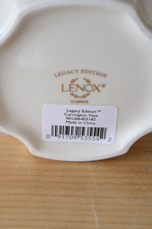 NEW Lenox Legacy Edition Carrington Rose Patterned Ivory Gold Edged Vase