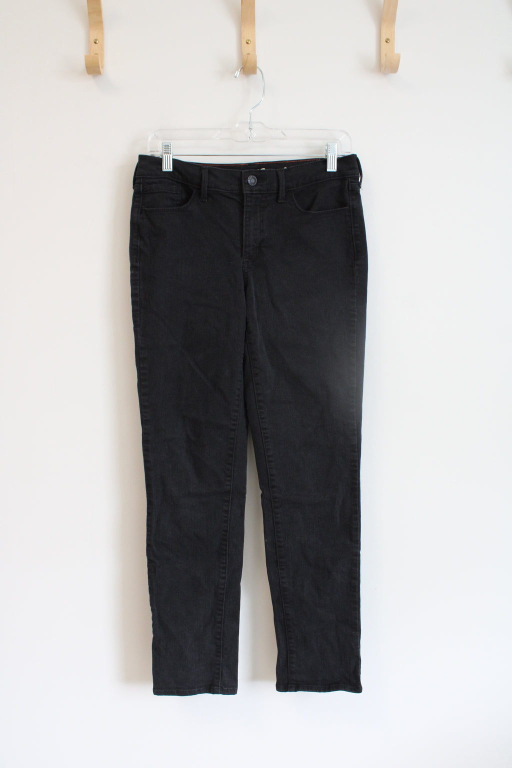 Eddie Bauer Slightly Curvy Slim Straight Black Jeans | 8