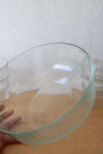 Large Clear Glass Serving Bowl & Set Of 6 Small Bowls