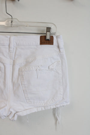 American Eagle 90s Boyfriend Distressed White Shorts | 10