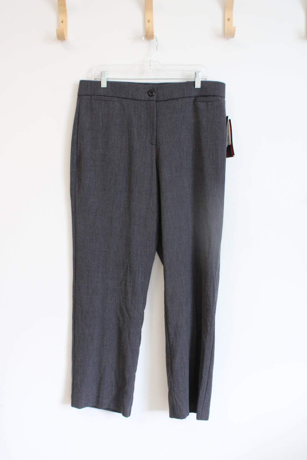 NEW Briggs Comfort Waistband Slimming Solution Gray & Black Trouser Pants | 14