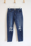 Levi's 721 High Rise Skinny Dark Wash Distressed Jeans | 29 (8)