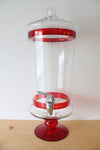 Red & Clear Glass Tall Drink Dispenser | 1.5 GAL