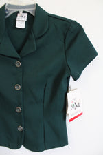 NEW My Michelle Button Up Green Short-Sleeve Shirt | 14