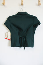 NEW My Michelle Button Up Green Short-Sleeve Shirt | 14