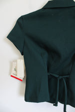 NEW My Michelle Button Up Green Short-Sleeve Shirt | 14