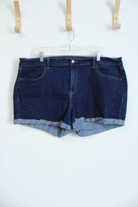 Old Navy Mid Rise Dark Wash Denim Shorts | 18