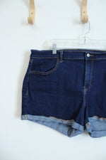 Old Navy Mid Rise Dark Wash Denim Shorts | 18