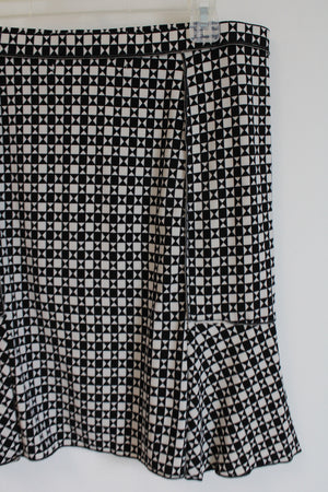 Max Studio Geometric Black & White Mini Skirt | L