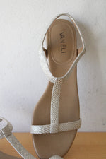 VANELi Silver T-Strap Sandals | Size 9.5