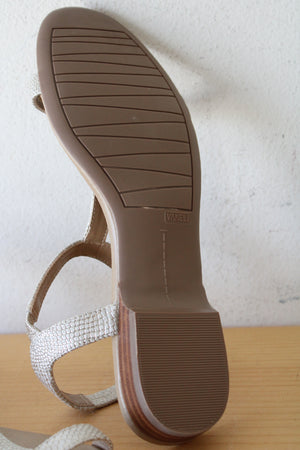 VANELi Silver T-Strap Sandals | Size 9.5