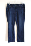 Old Navy Mid Rise Kicker Boot Cut Dark Wash Jeans | 12