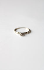 14KT White Gold Etched Ring | Size 7