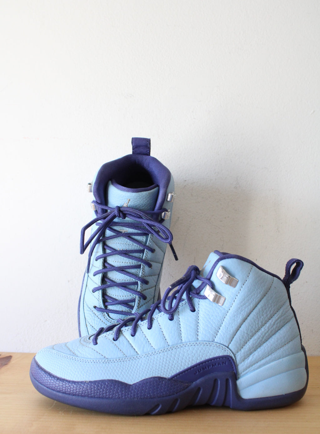 Nike Air Jordan Retro 12 GS Blue Jumpman Shoes | Size Youth 5.5