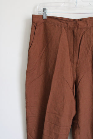 Ruby Rd. Brown Linen Ankle Pant | 12