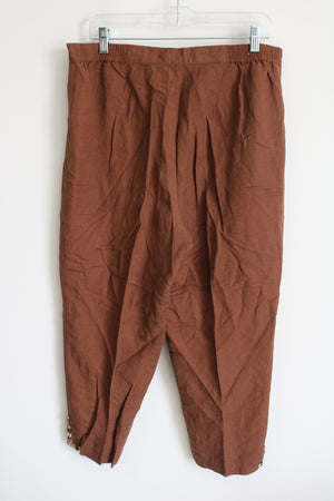 Ruby Rd. Brown Linen Ankle Pant | 12