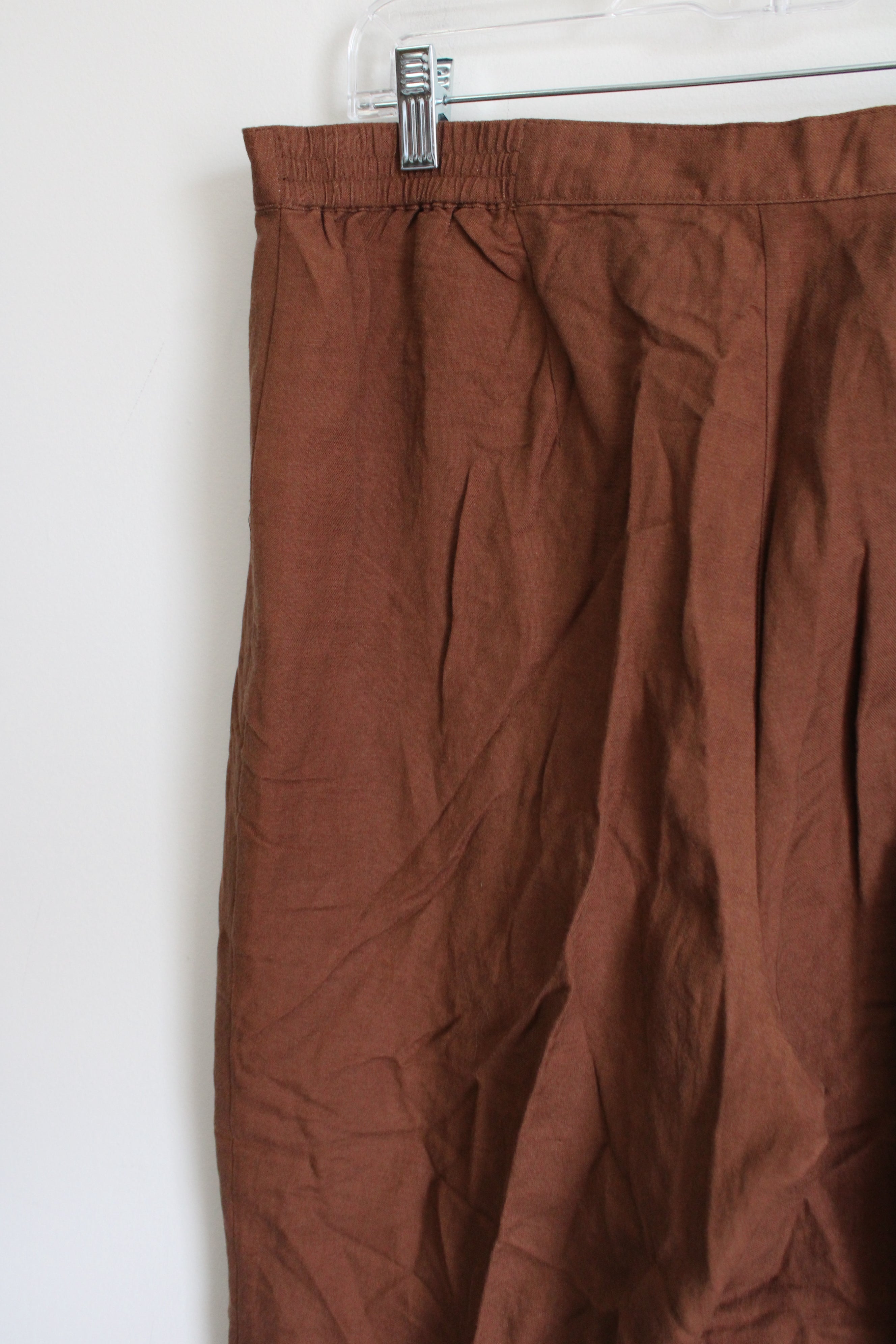 Ruby Rd. Brown Linen Ankle Pant | 12