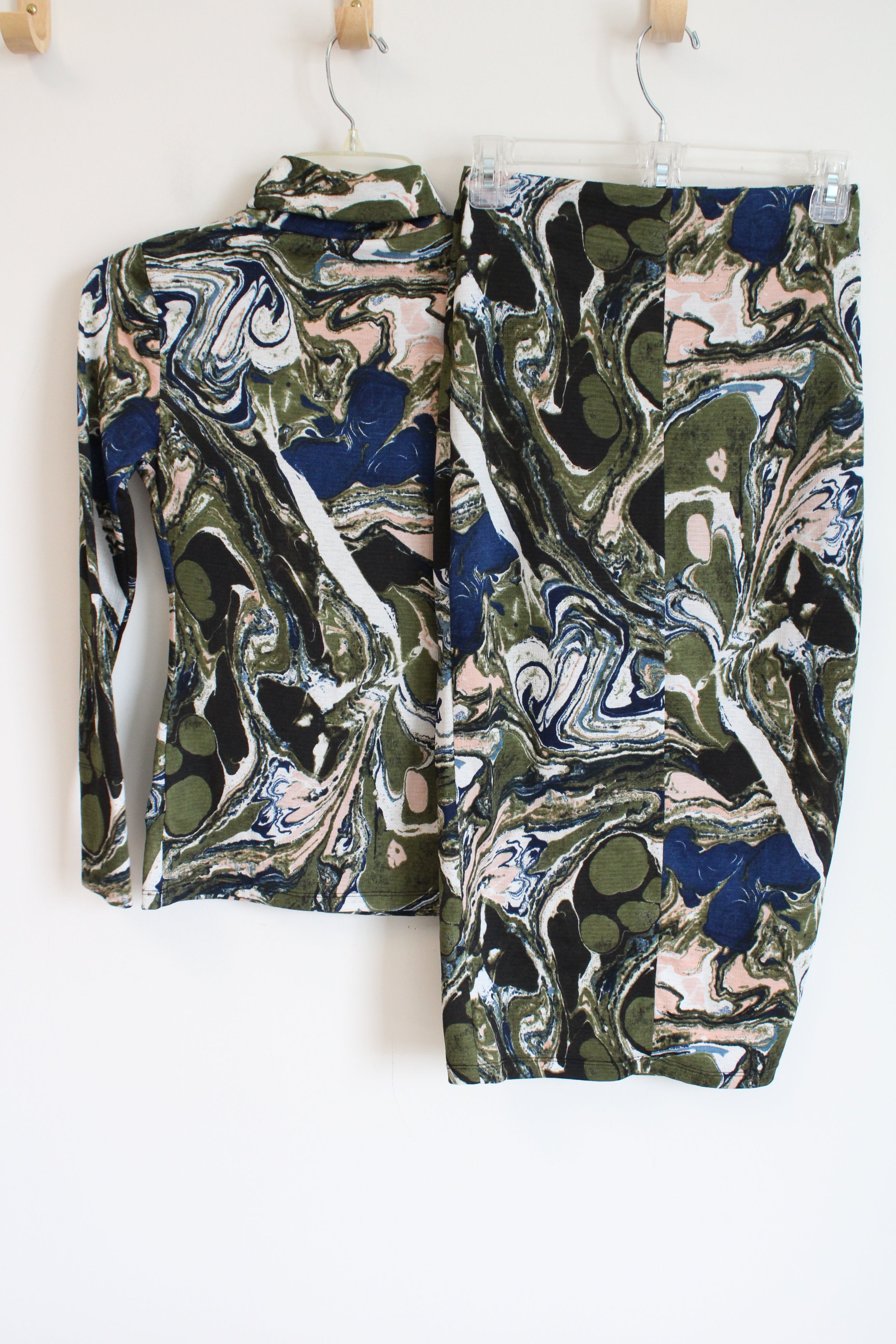 Rachel Comey Marbled Long Sleeved Midi Skirt Two Piece Set | XXS