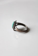 Sterling Turquoise Oval Ring | Size 8