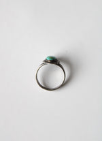 Sterling Turquoise Oval Ring | Size 8