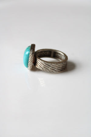 Square Turquoise Sterling Silver Ring | Size 9