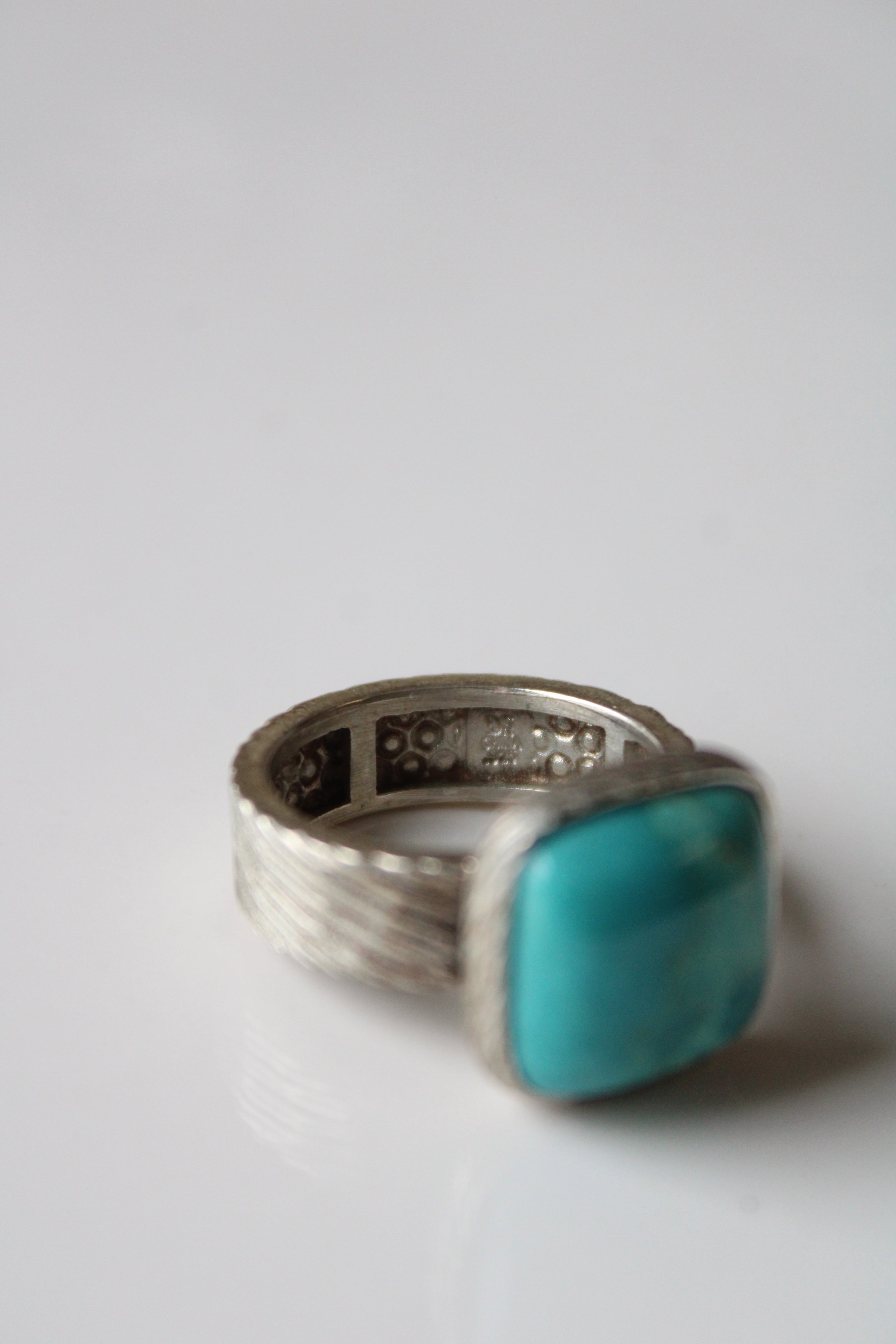 Square Turquoise Sterling Silver Ring | Size 9