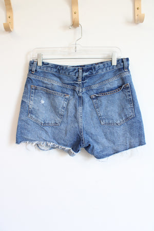 Topshop Moto Ashley Distressed High Rise Denim Shorts | 8