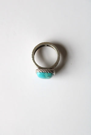 Square Turquoise Sterling Silver Ring | Size 9