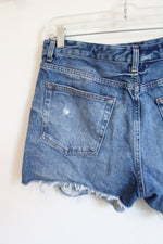 Topshop Moto Ashley Distressed High Rise Denim Shorts | 8