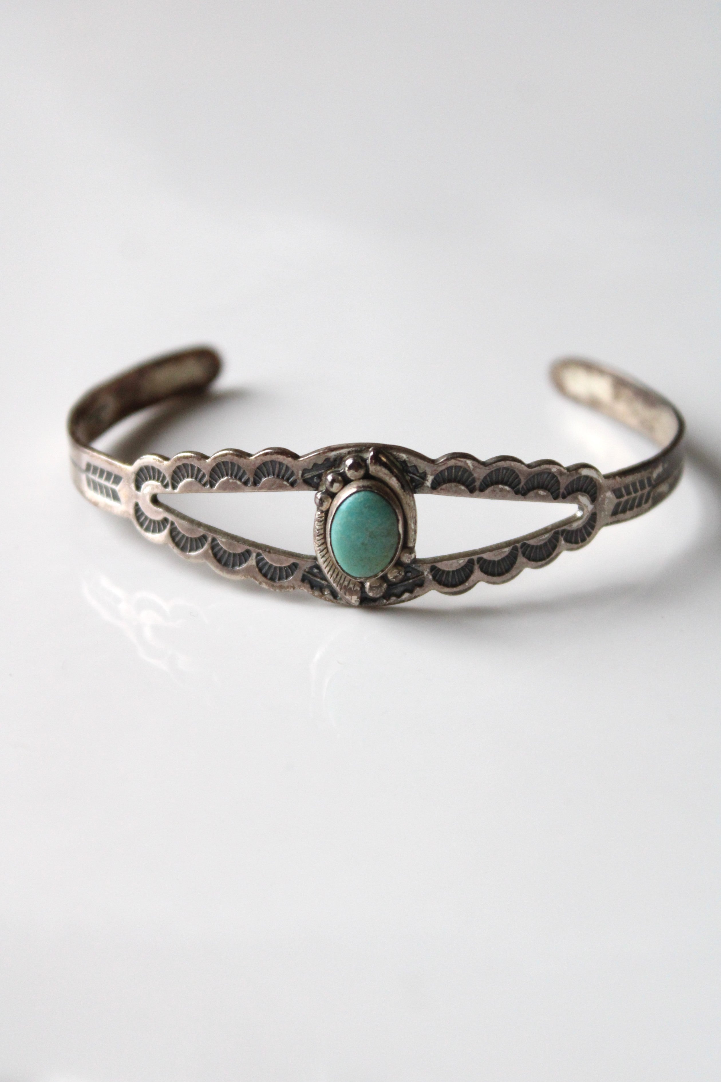 Turquoise Cuff Sterling Silver Antique Bracelet