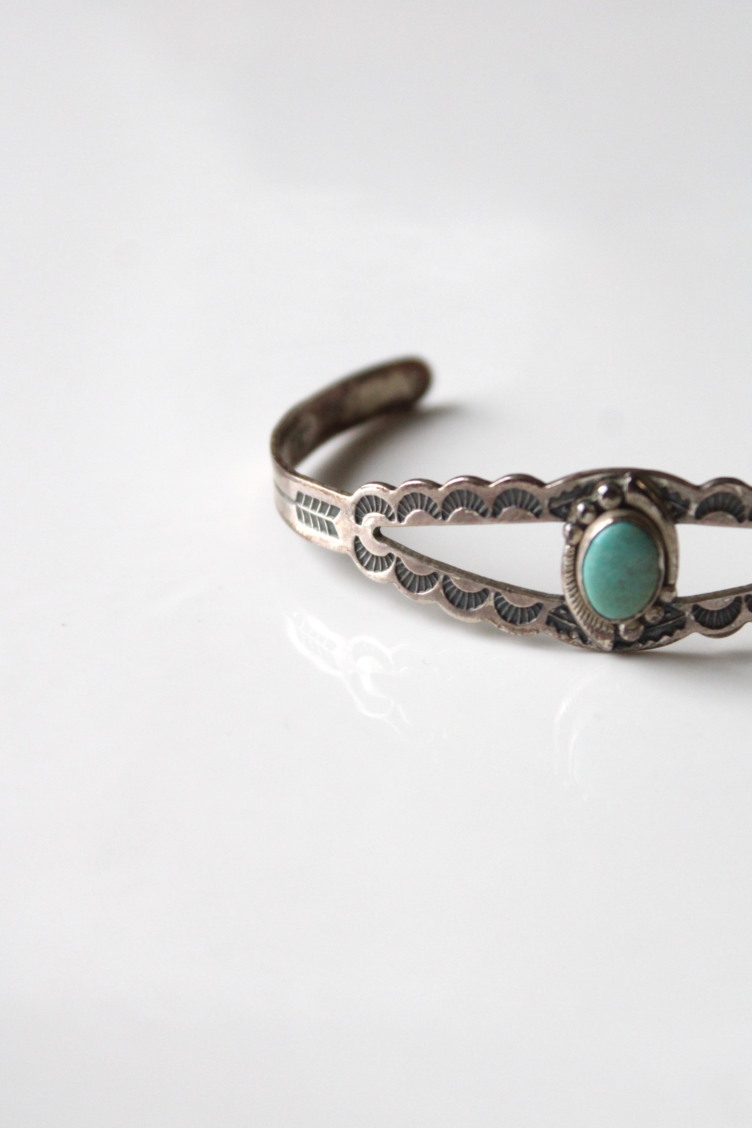 Turquoise Cuff Sterling Silver Antique Bracelet