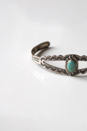 Turquoise Cuff Sterling Silver Antique Bracelet