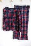 Nautica Blue Red Plaid Pajama Set | S