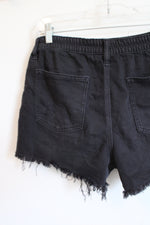 Aerie Black Distressed Denim Shorts | M