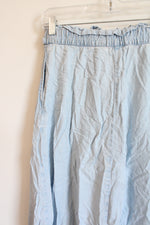 H&M & Denim Light Wash Chambray Button Down Skirt | 4