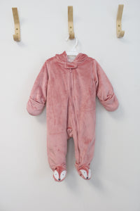 Carter's Soft Fuzzy Pink Lined Onesie | 6 MO