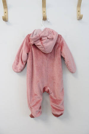 Carter's Soft Fuzzy Pink Lined Onesie | 6 MO