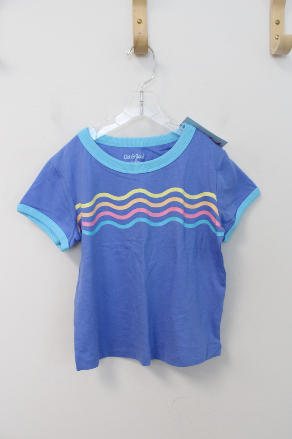 NEW Cat & Jack Colorful Wave Blue Shirt | Youth XS (4/5)