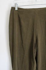 Sag Harbor Olive Green Trouser Sueded Pants | 8 Petite