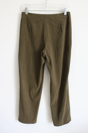 Sag Harbor Olive Green Trouser Sueded Pants | 8 Petite