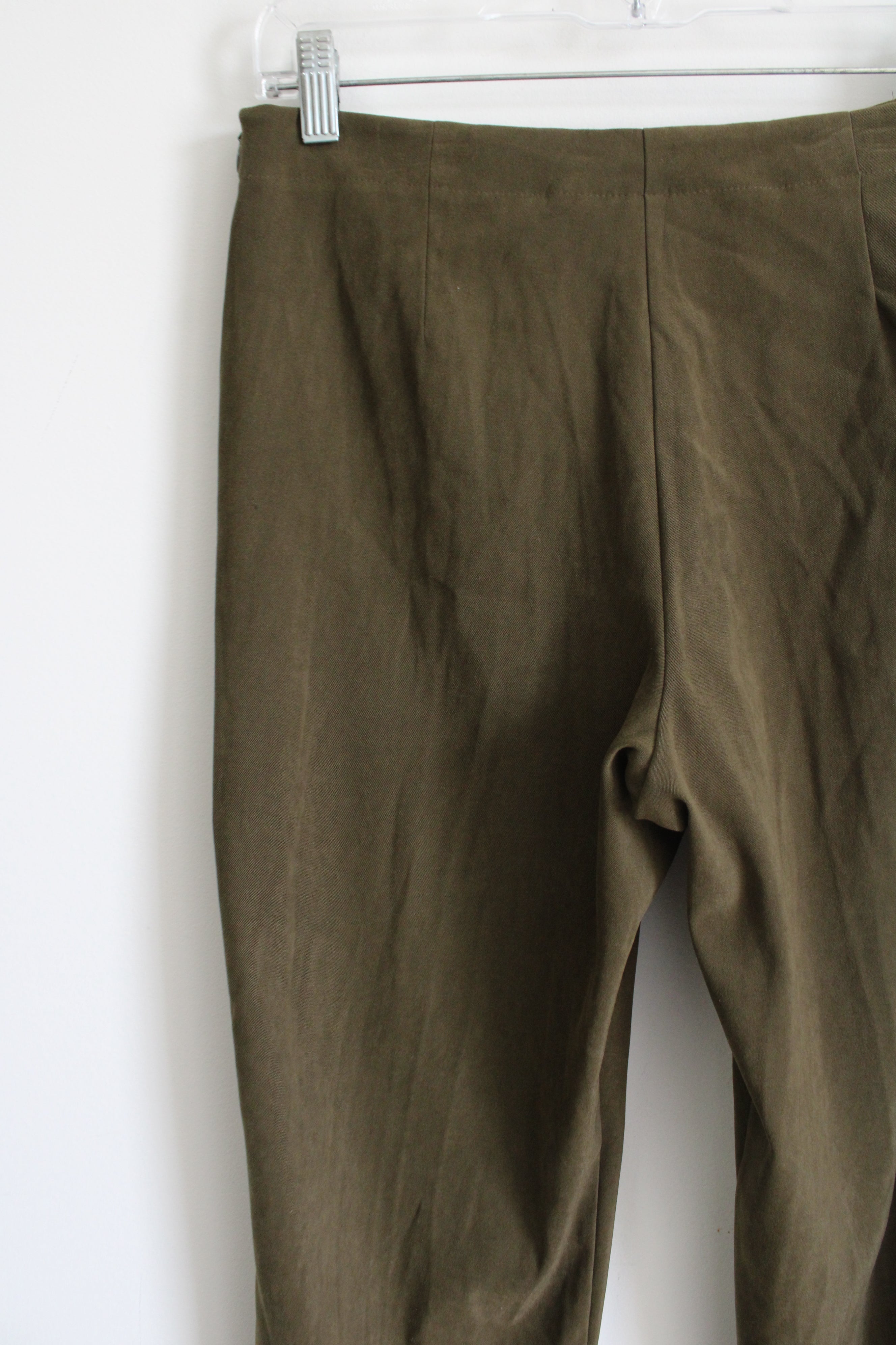 Sag Harbor Olive Green Trouser Sueded Pants | 8 Petite