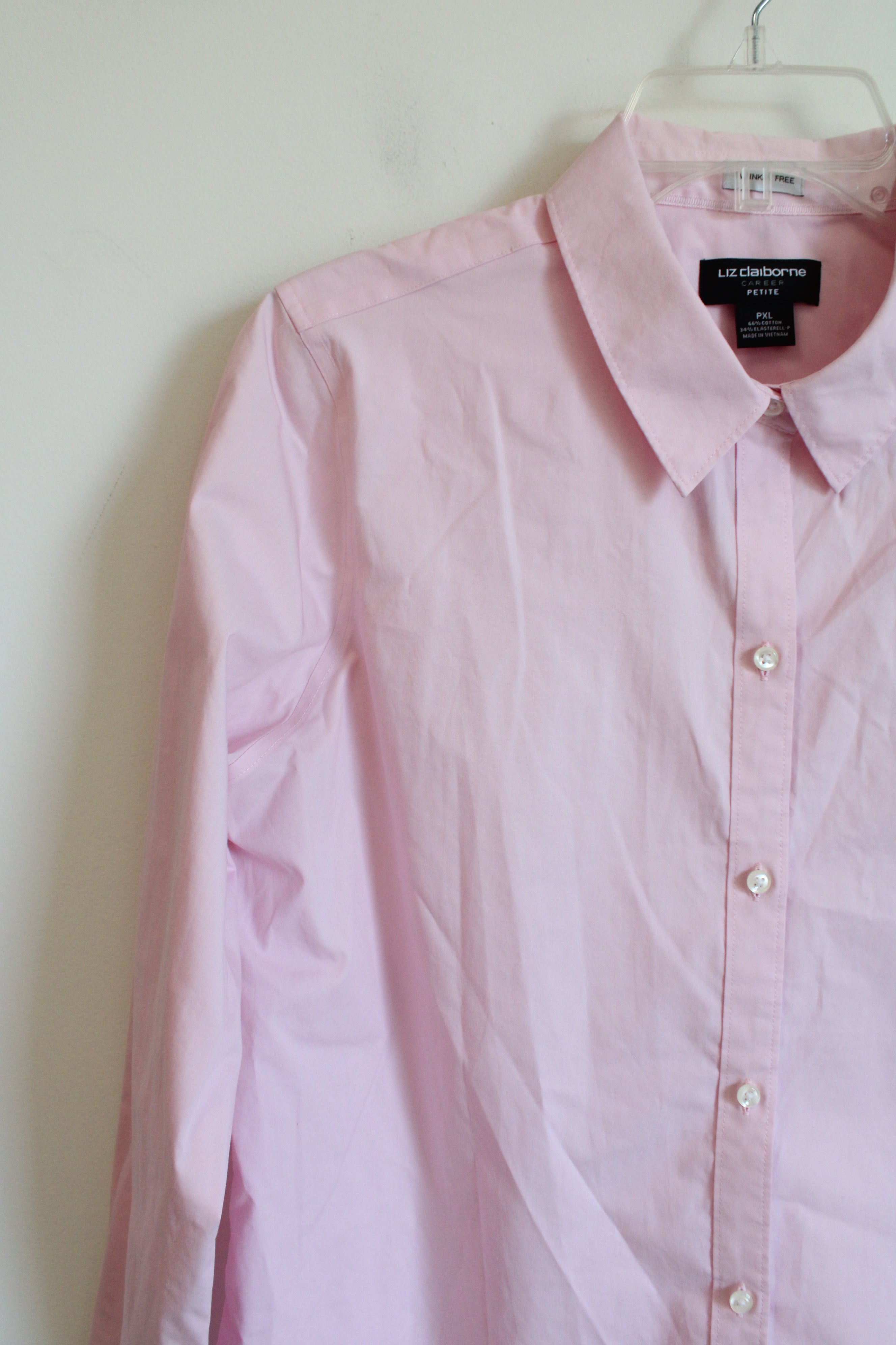 Liz Claiborne Career Light Pink Button Down Shirt | Petite XL