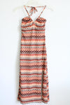 NEW Wild Fable Orange Brown Halter Neck Knit Striped Dress | M