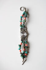 Sundancer Pink & Blue Turquoise Beaded Toggle Bracelet Watch