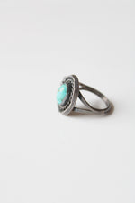 Turquoise Sterling Silver Oval Ring | Size 6