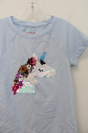 NEW Cat & Jack Sequined Unicorn Light Blue Shirt | Youth XS (4/5)